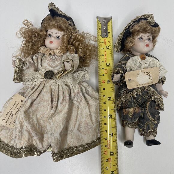 Rare Vintage Porcelain Bisque Albachiara Doll Set by Carlo Comarretto w Tag - Picture 13 of 14